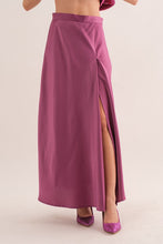 Load image into Gallery viewer, Satin Side Slit Long Skirt
