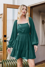 Load image into Gallery viewer, Puff Long Sleeve Tiered Ruffle Mini Dres
