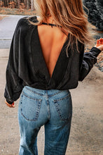 Load image into Gallery viewer, One Strap V-shape Open Back Casual Sweater
