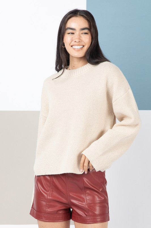 Oversized Solid Casual Sweater Top