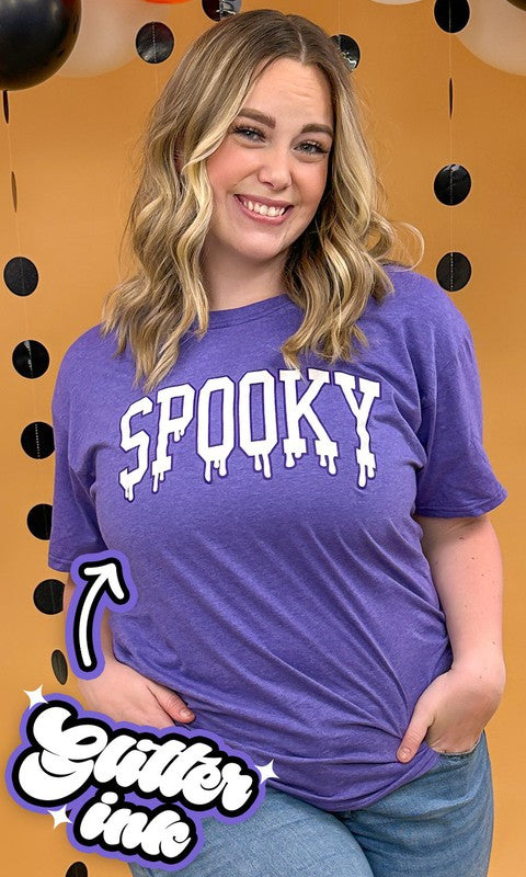 Collegiate Spooky Glitter Graphic T-Shirt