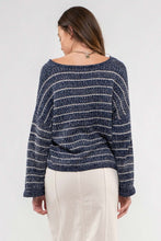 Load image into Gallery viewer, STRIPED DROP SHOULDER KNIT SWEATER
