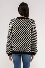 Load image into Gallery viewer, CHECKERED CREW KNIT SWEATER

