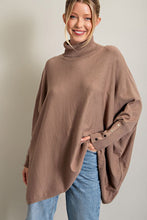 Load image into Gallery viewer, BUTTON CUFF DOLMAN TURTLE NECK TOP

