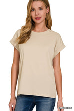 Load image into Gallery viewer, COTTON FOLDED SLEEVE T-SHIRT
