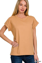 Load image into Gallery viewer, COTTON FOLDED SLEEVE T-SHIRT
