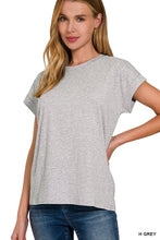 Load image into Gallery viewer, COTTON FOLDED SLEEVE T-SHIRT
