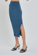 Load image into Gallery viewer, Sild Slit Ribbed Bodycon Midi Skirt
