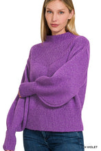 Load image into Gallery viewer, BALLOON SLEEVE MOCK NECK SWEATER

