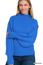 Load image into Gallery viewer, BALLOON SLEEVE MOCK NECK SWEATER
