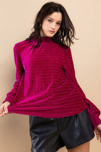 Load image into Gallery viewer, Textured Velvet Long Sleeve Top
