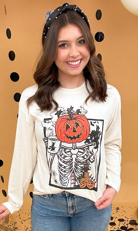 Scary Skeleton BF Long Sleeve Graphic T-shirt.