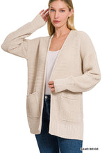 Load image into Gallery viewer, LOW GAUGE WAFFLE OPEN CARDIGAN SWEATER
