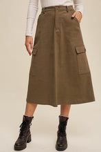 Load image into Gallery viewer, Long Cargo Denim Skirt
