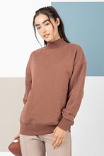 Load image into Gallery viewer, Oversized Mock Neck French Terry Knit To
