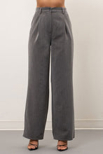 Load image into Gallery viewer, PINSTRIPE PLEATED WIDE LEG TROUSERS (part of a set)
