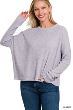 Load image into Gallery viewer, RIBBED DOLMAN LONG SLEEVE SWEATER
