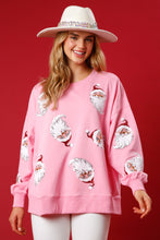 Load image into Gallery viewer, Sequin Santa French Terry Sweatshirt
