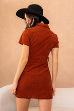 Load image into Gallery viewer, Stretch Corduroy Braided Pocket Dress
