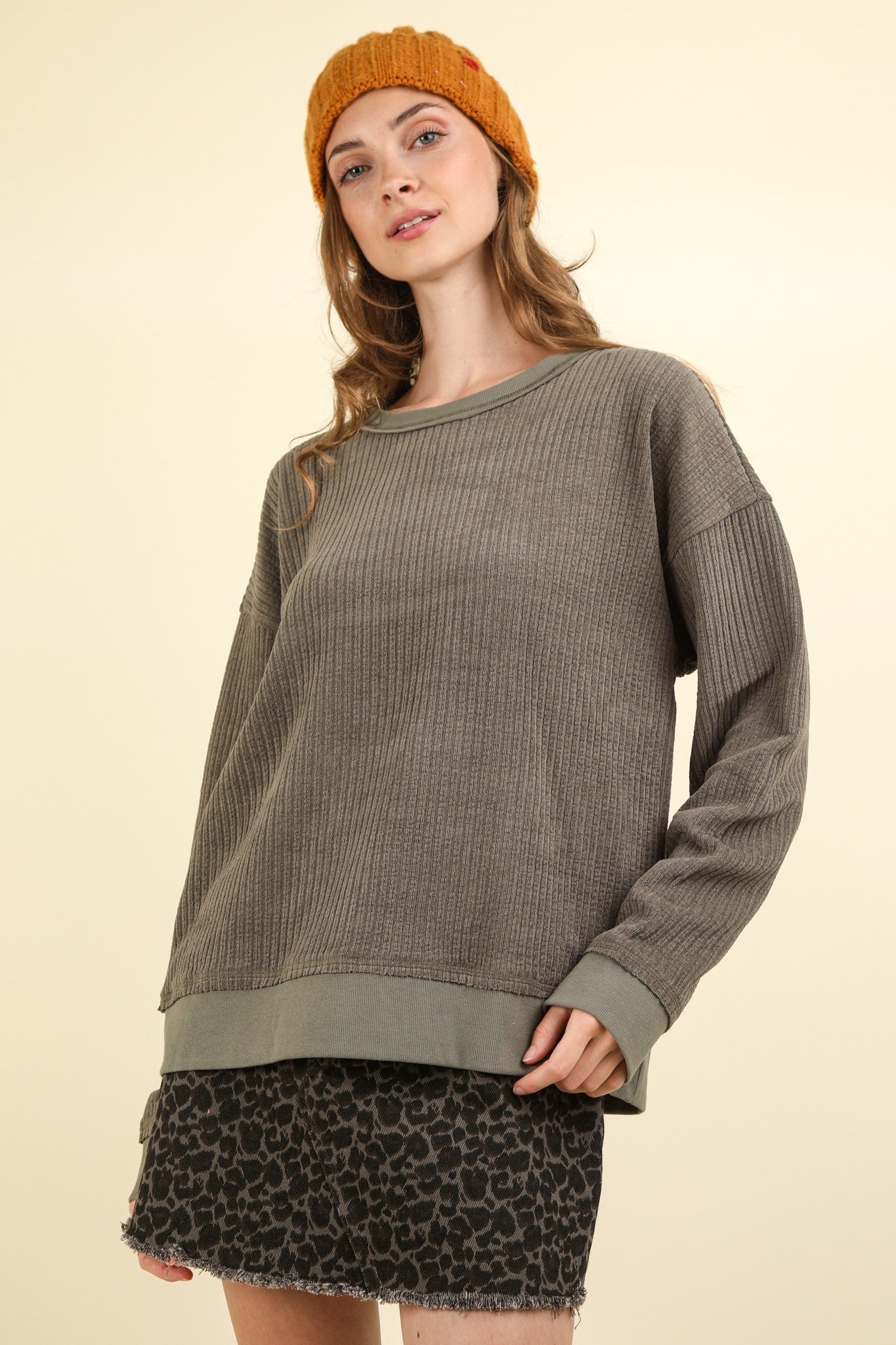 Oversized Soft Textured Knit Top