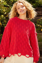 Load image into Gallery viewer, Round neck long sleeve solid weaving sweater
