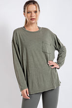 Load image into Gallery viewer, MINERAL WASHED ROUND NECKLINE LONG SLEEVE
