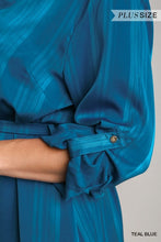 Load image into Gallery viewer, PLUS Satin Dress with Waist Tie
