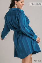 Load image into Gallery viewer, PLUS Satin Dress with Waist Tie
