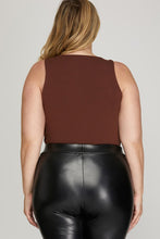 Load image into Gallery viewer, PLUS Halter Stretch Ribbed Bodysuit
