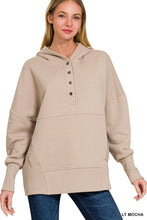 Load image into Gallery viewer, HALF BUTTON HOODED PULLOVER WITH KANGAROO POCKET
