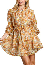 Load image into Gallery viewer, Floral Print High Mock Neck Dress
