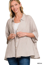 Load image into Gallery viewer, Rayon Striped Short Sleeve Button Up Shi
