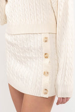 Load image into Gallery viewer, Button Down Cable Knit Mini Skirt (part of a set)
