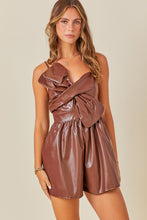 Load image into Gallery viewer, Front Twist Detail Pleather Romper
