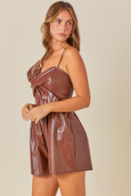 Load image into Gallery viewer, Front Twist Detail Pleather Romper
