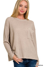 Load image into Gallery viewer, DROP SHOULDER BOAT NECK JACQUARD SWEATER
