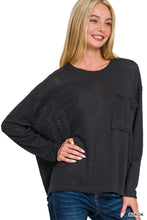 Load image into Gallery viewer, DROP SHOULDER BOAT NECK JACQUARD SWEATER
