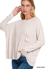 Load image into Gallery viewer, WASHED RIBBED DOLMAN SLEEVE ROUND NECK T
