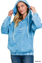 Load image into Gallery viewer, ACID WASH FLEECE OVERSIZED POCKET HOODIE
