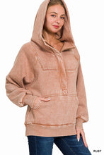 Load image into Gallery viewer, Acid Wash Fleece Oversized 1/4 Zip Kanga
