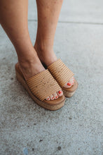 Load image into Gallery viewer, Braided Artisan Cork Platform Slide Sandal
