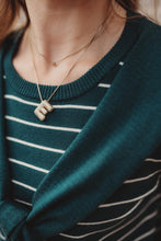Load image into Gallery viewer, Striped short sleeve sweater attached la
