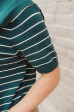 Load image into Gallery viewer, Striped short sleeve sweater attached la
