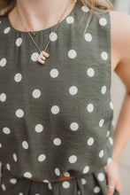 Load image into Gallery viewer, Polka dot sleeveless midi dress featurin
