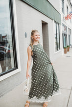 Load image into Gallery viewer, Polka dot sleeveless midi dress featurin
