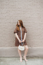 Load image into Gallery viewer, Polka dot short puff sleeve mini dress
