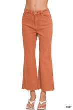Load image into Gallery viewer, ACID WASHED HIGH WAIST FRAYED HEM PANTS
