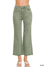Load image into Gallery viewer, ACID WASHED HIGH WAIST FRAYED HEM PANTS
