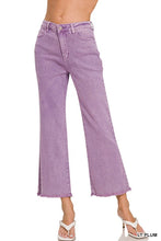 Load image into Gallery viewer, ACID WASHED HIGH WAIST FRAYED HEM PANTS
