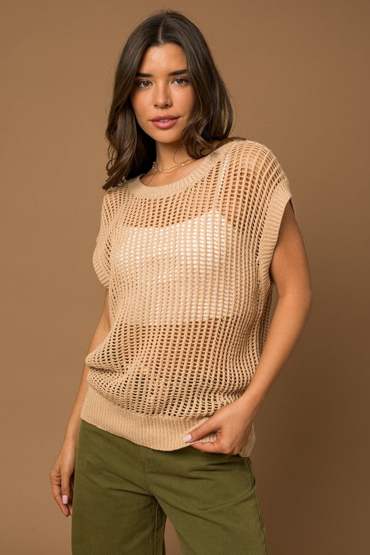 OVERSIZE SLEEVELESS KNIT TOP